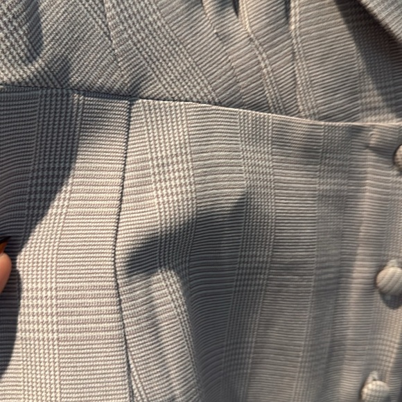 WAYF Small Rozy Button Down Glen Plaid Dress Purple Lavender Tweed Size S - Picture 5 of 6